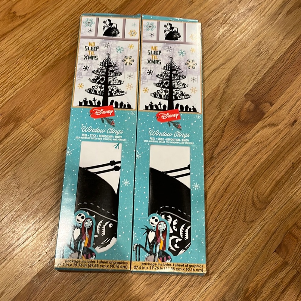 Bundle of 2 Disney the nightmare before Christmas window decorations